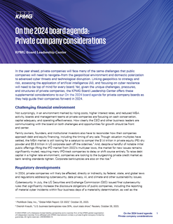 On the 2024 board agenda: Private company considerations